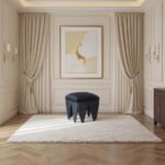 Altair Velour Fur Fabric Upholstered Bench - Image 2