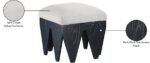 Altair Velour Fur Fabric Upholstered Bench - Image 7