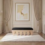 Altair Velour Fur Fabric Upholstered Bench - Image 2