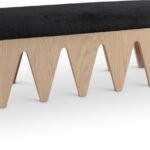 Altair Velour Fur Fabric Upholstered Bench