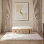 Altair Velour Fur Fabric Upholstered Bench - Image 2