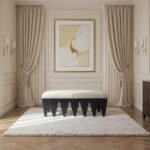 Altair Velour Fur Fabric Upholstered Bench - Image 2