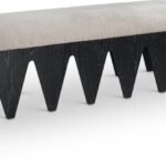 Altair Velour Fur Fabric Upholstered Bench