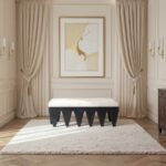 Altair Velour Fur Fabric Upholstered Bench - Image 2