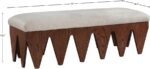 Altair Velour Fur Fabric Upholstered Bench - Image 7