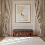 Altair Velour Fur Fabric Upholstered Bench - Image 2