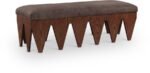 Altair Velour Fur Fabric Upholstered Bench