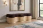 Savoy Velour Fur Fabric Upholstered Bench - Image 2
