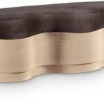 Savoy Velour Fur Fabric Upholstered Bench