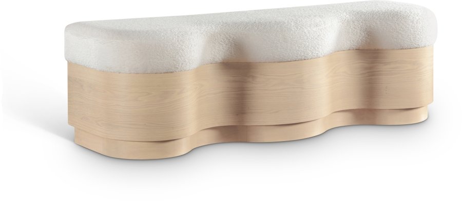45903.jpg Savoy Velour Fur Fabric Upholstered Bench - Image 1