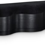 Savoy Velour Fur Fabric Upholstered Bench