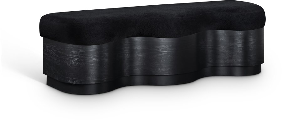 45905.jpg Savoy Velour Fur Fabric Upholstered Bench - Image 1