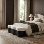 Savoy Velour Fur Fabric Upholstered Bench - Image 2