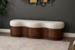 Savoy Velour Fur Fabric Upholstered Bench - Image 2