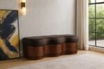 Savoy Velour Fur Fabric Upholstered Bench - Image 2
