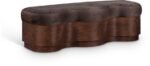 Savoy Velour Fur Fabric Upholstered Bench