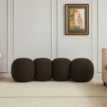 Apollo Boucle Fabric Upholstered Bench - Image 2