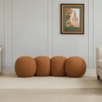 Apollo Boucle Fabric Upholstered Bench - Image 2