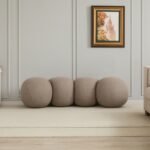 Apollo Boucle Fabric Upholstered Bench - Image 2