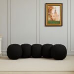 Apollo Boucle Fabric Upholstered Bench - Image 2
