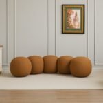 Apollo Boucle Fabric Upholstered Bench - Image 2