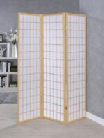 CARRIE 3-PANEL ROOM DIVIDER FOLDING SHOJI SCREEN NATURAL - Image 2