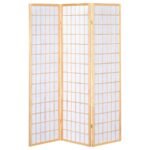 CARRIE 3-PANEL ROOM DIVIDER FOLDING SHOJI SCREEN NATURAL - Image 3