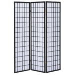 CARRIE 3-PANEL ROOM DIVIDER FOLDING SHOJI SCREEN BLACK - Image 4
