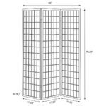 CARRIE 3-PANEL ROOM DIVIDER FOLDING SHOJI SCREEN BLACK - Image 7