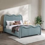Gavin Chenille Fabric Upholstered Bed - Image 2