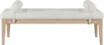 Priscilla Linen Textured Fabric Upholstered Bench - Image 3