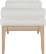 Priscilla Linen Textured Fabric Upholstered Bench - Image 4