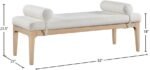 Priscilla Linen Textured Fabric Upholstered Bench - Image 8