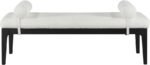 Priscilla Linen Textured Fabric Upholstered Bench - Image 3