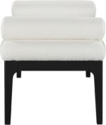 Priscilla Linen Textured Fabric Upholstered Bench - Image 4