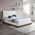 Emmet Chenille Fabric Upholstered Bed - Image 2