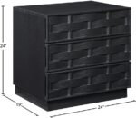 Weave Oak Veneer Nightstand - Image 9