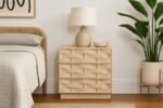 Weave Oak Veneer Nightstand - Image 2