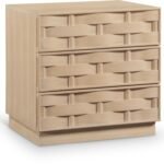 Weave Oak Veneer Nightstand