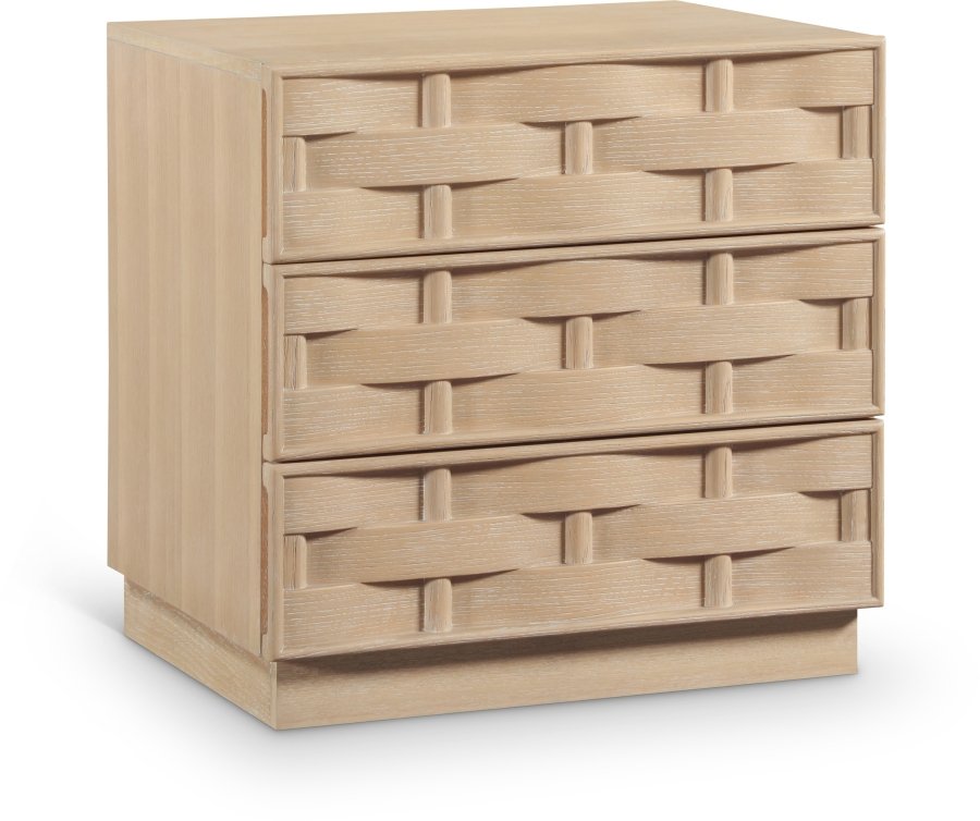48608.jpg Weave Oak Veneer Nightstand - Image 1