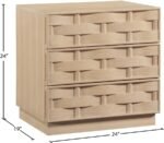 Weave Oak Veneer Nightstand - Image 9
