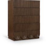 Scallop Oak Veneer Chest
