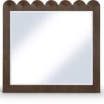 Scallop Oak Veneer Mirror