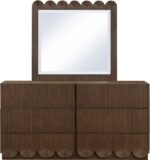 Scallop Oak Veneer Mirror - Image 4