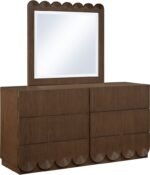 Scallop Oak Veneer Mirror - Image 5