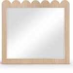 Scallop Oak Veneer Mirror