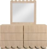 Scallop Oak Veneer Mirror - Image 4