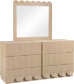 Scallop Oak Veneer Mirror - Image 5