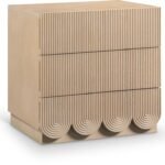 Scallop Oak Veneer Nightstand