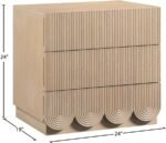 Scallop Oak Veneer Nightstand - Image 9